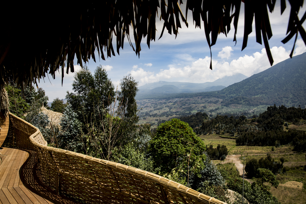 The undulating baconies and views, Bisate Lodge, Wilderness Safari, Rwanda